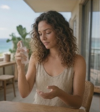 Customer using VibeReset mist